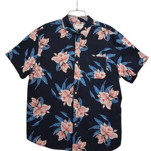 Old Navy | Navy Blue Floral Tropical Mens' Shirt Short Sleeve | Size XL